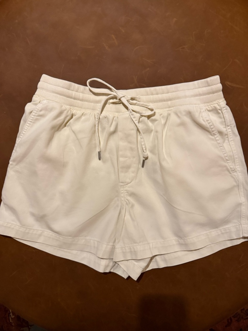 Gap Cream Cotton Blend Drawstring Shorts, 3 inch inseam size small